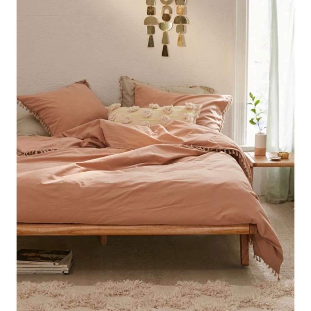 Washed Cotton Tassel Duvet Cover